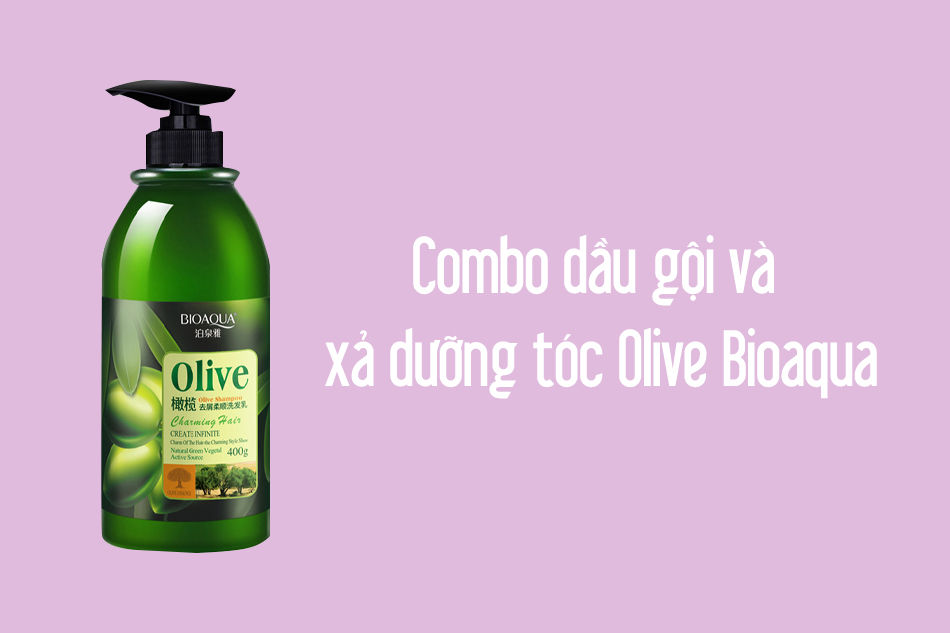 Combo dầu gội và xả dưỡng tóc Olive Bioaqua
